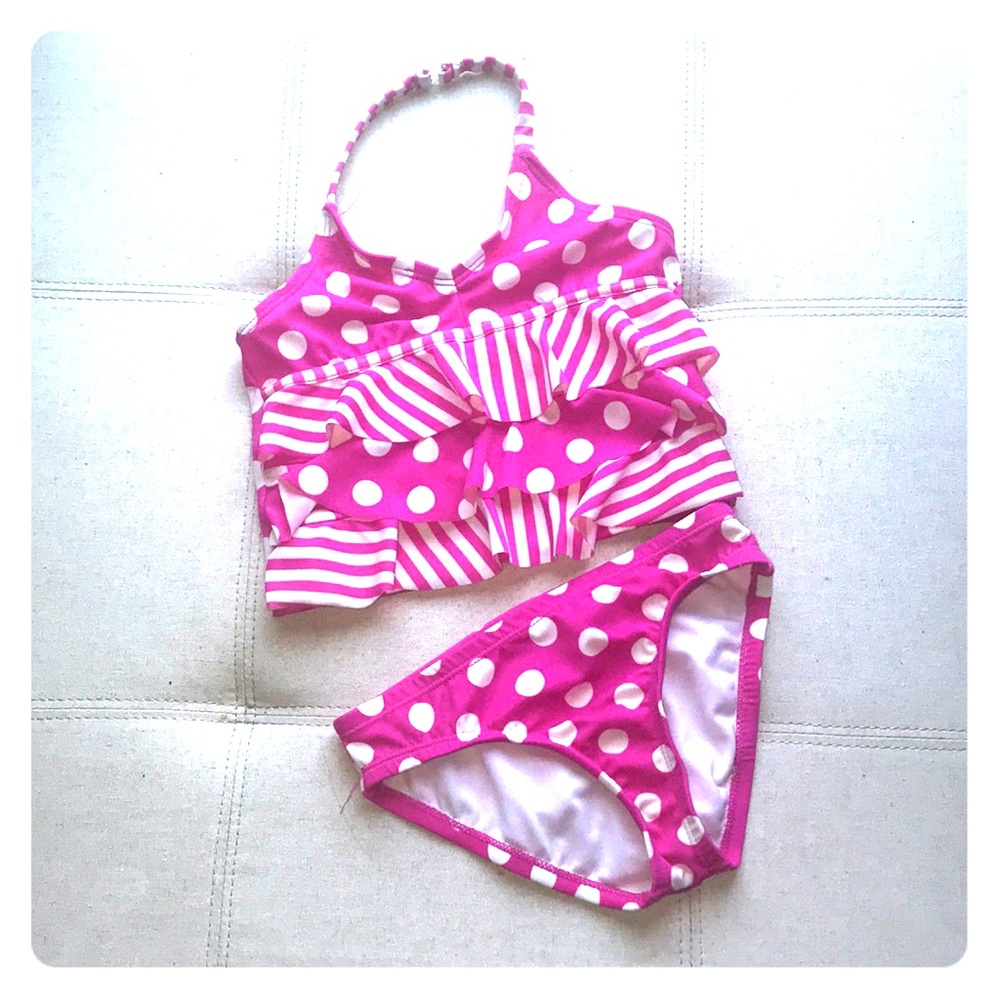 🎉HOST PICK 6/19🎉Pink Polka Dot Halter Top Bikini
